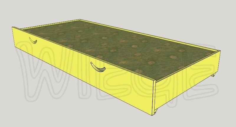 Выкатная кровать с покрытием цветной эмалью